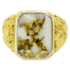 Gold quartz & nugget ring