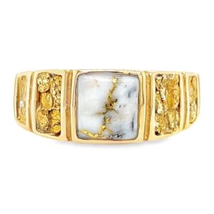 Men's Nugget & Gold Quartz Ring, Alaska Mint