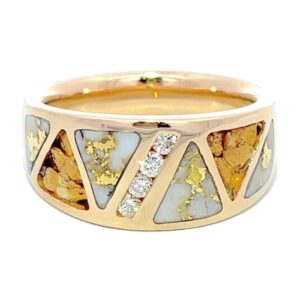 Nugget, Diamond & Gold Quartz Men's Ring