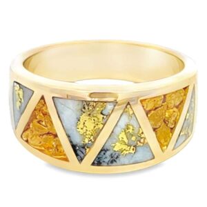 Men's Nugget Gold Quartz Ring, Alaska Mint