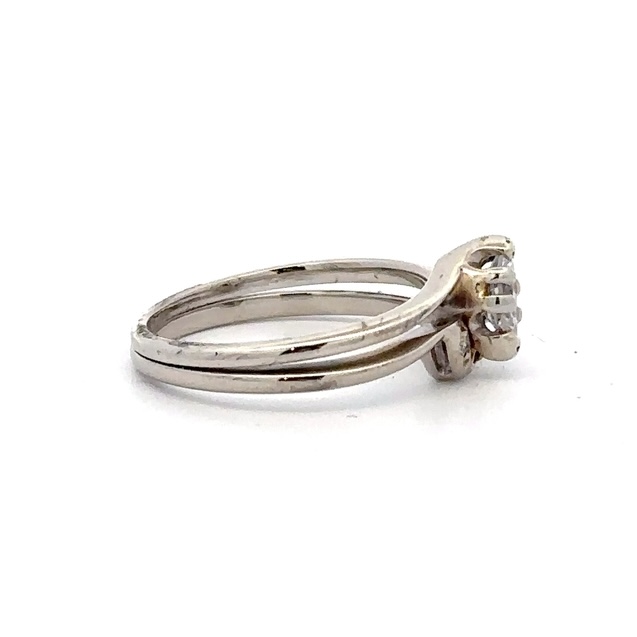 Estate Lady's Diamond 14k White Gold Wedding Set 070850 - Image 2