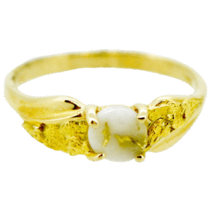 Gold quartz ring