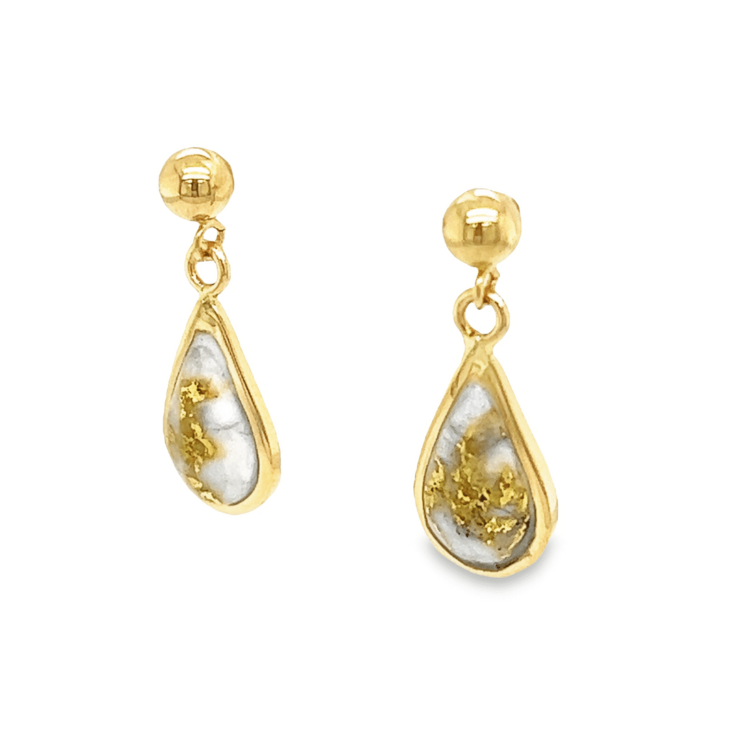Gold Quartz Post Dangle Earrings EN433Q/PD - Image 2