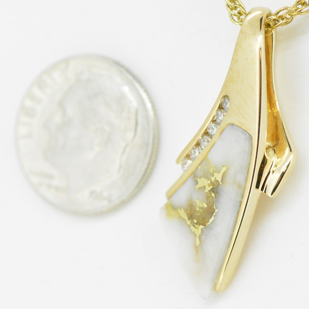 Slide Gold Quartz & Diamond Pendant PDL8LD15QX - Image 4