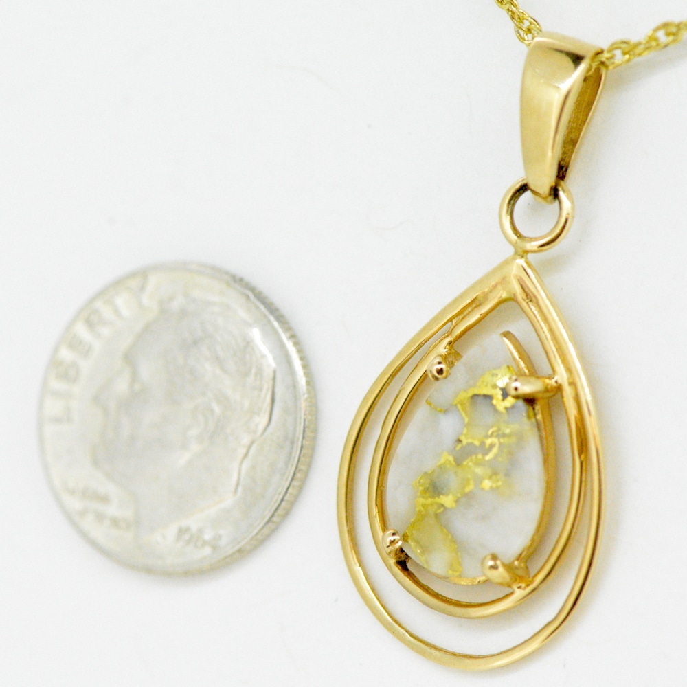 Gold Quartz Pendant PN1076SQ - Image 2