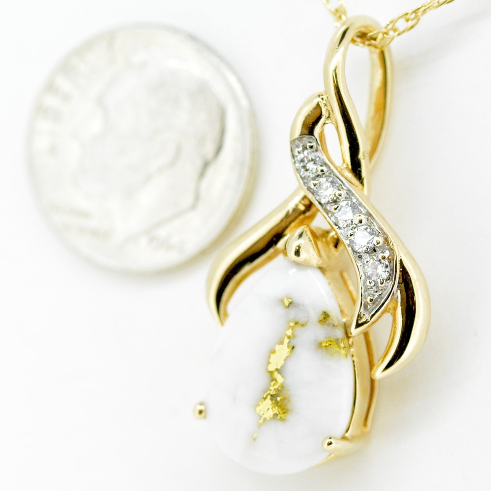 Gold Quartz Pendant PN792DQX - Image 2