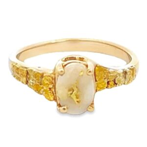Gold Quartz Ladies Nugget Ring, Alaska Mint