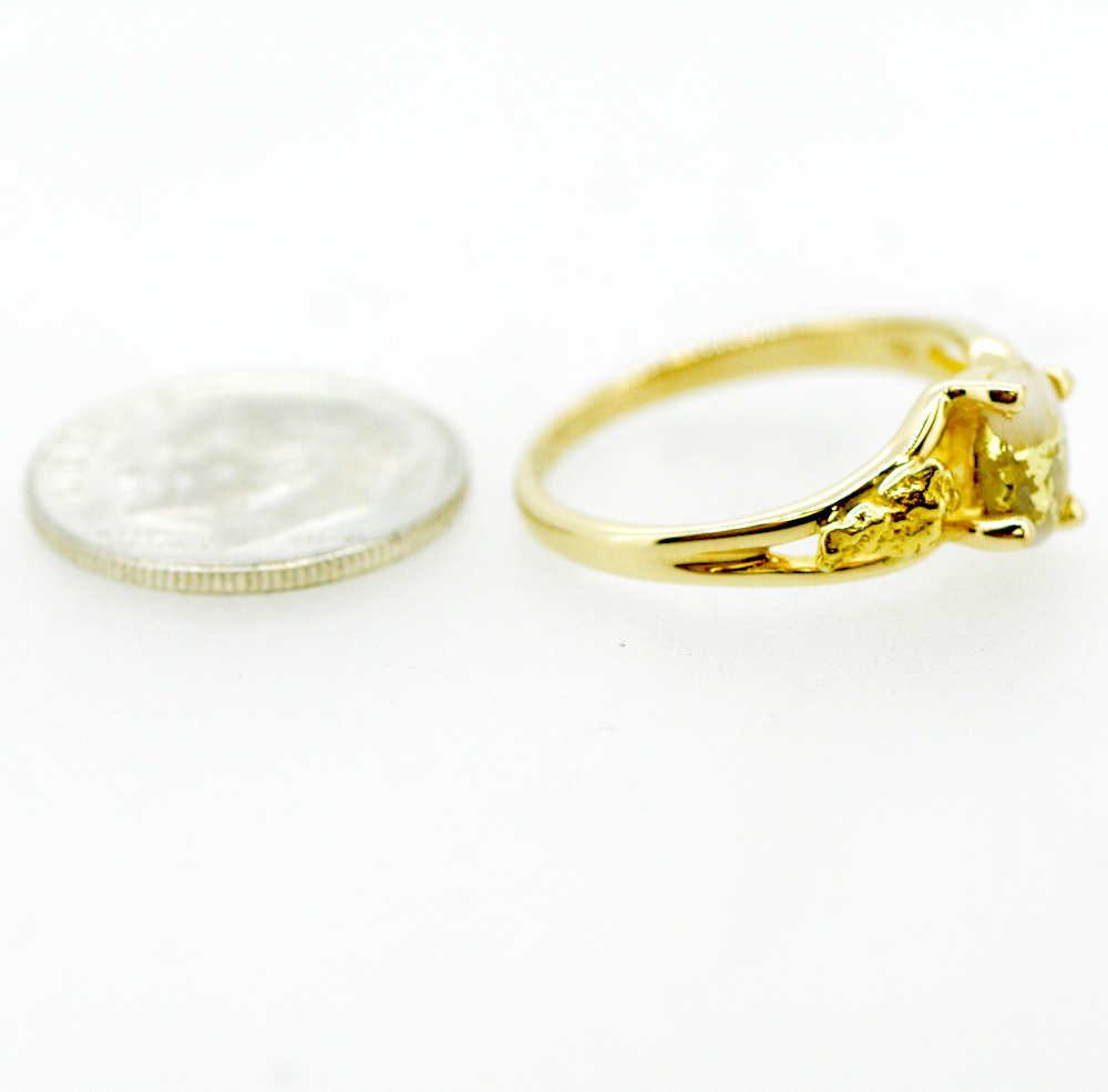 Ladies Gold Quartz 7x5 mm Ring - Image 2