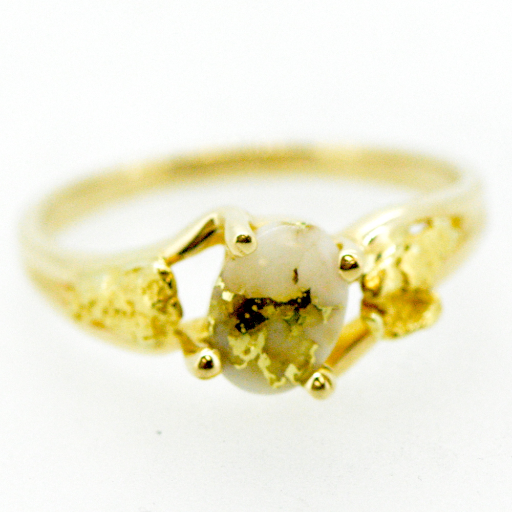 Ladies Gold Quartz 7x5 mm Ring