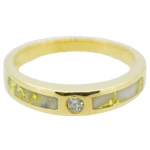 Ladies Gold Quartz & .07 CT Diamond Band, Alaska Mint