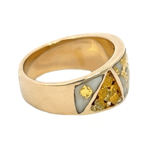 Ladies Gold Quartz, Nugget & Diamond Ring, Alaska Mint