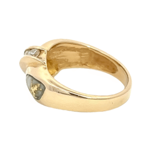 Ladies Gold Quartz & Diamond Ring, Alaska Mint