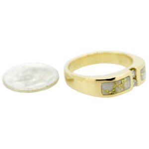 Men's Gold Quartz & Diamond Ring, Alaska Mint