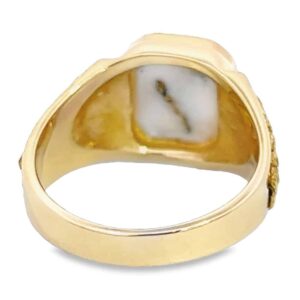 Men's Gold Nugget & Quartz Ring, Alaska Mint