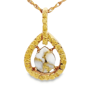 Gold Quartz & Nugget Pendant, Alaska Mint