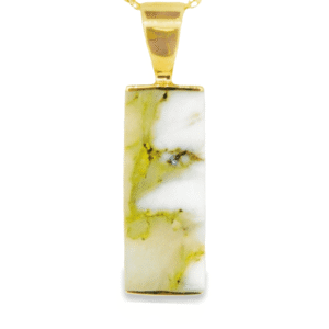 Gold Quartz Rectangle Pendant, Alaska Mint