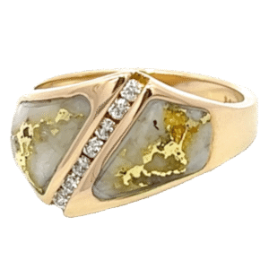 Ladies Gold Quartz & Diamond Ring, Alaska Mint
