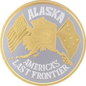 Alaska Map & Flags Medallion