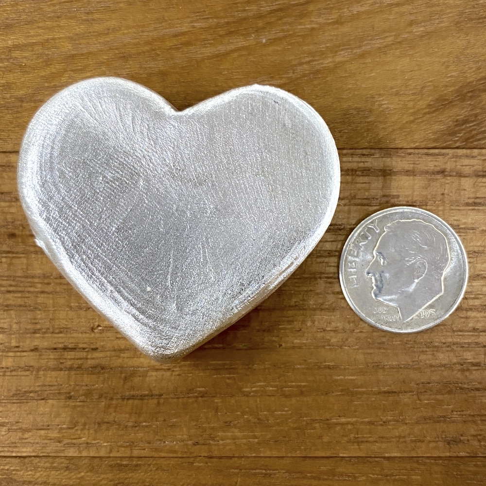2 oz. Silver Hand-Poured Heart - Image 2