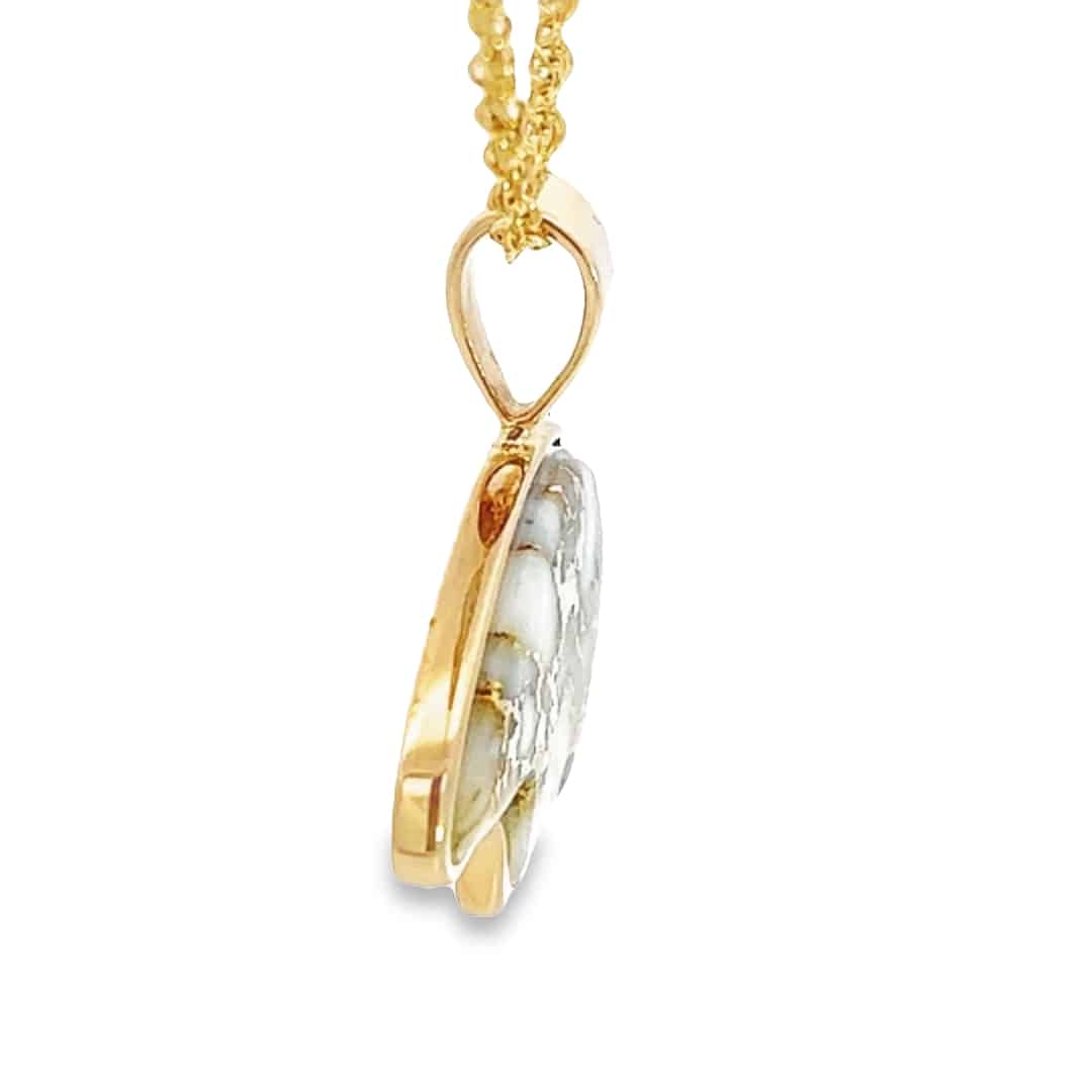 Gold quartz bear pendant, Alaska Mint