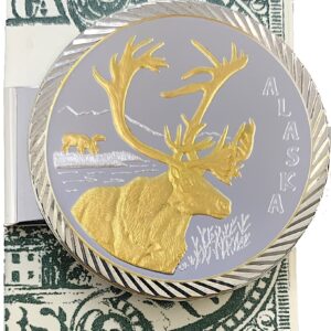 Money Clip with 1 oz. or 1/4 oz. Caribou Medallion
