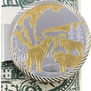 Money Clip with 1 oz. or 1/4 oz. Northern Lights Medallion