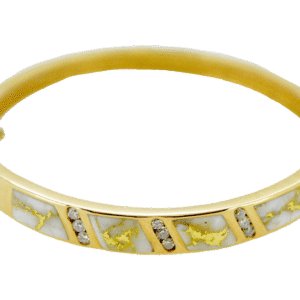 Gold quartz & diamond bracelet