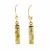 Gold Quartz Bar Leverback Earrings, Alaska Mint