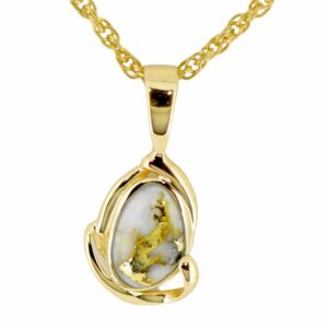 Gold quartz pendant, Alaska Mint