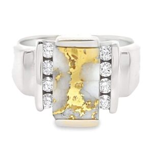Gold Quartz White Gold Diamond Ring, Alaska Mint