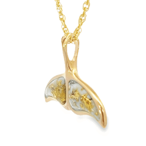 Whale Tail Pendant Gold Quartz, Alaska Mint