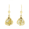 Gold quartz leverback earrings