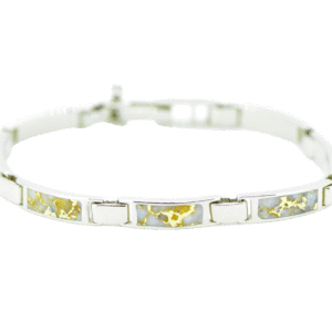 Gold quartz 14k white gold bracelet