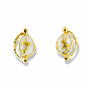 Gold Quartz Post Earrings, Alaska Mint