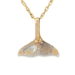 Gold Quartz Whale Tail Pendant, Alaska Mint