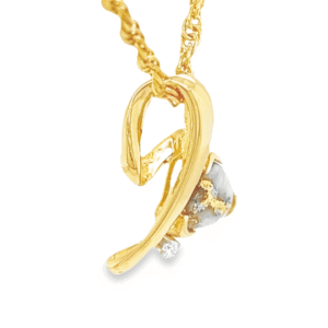 Gold Quartz Diamond Pendant, Alaska Mint