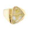 Men's Gold Nugget Gold Quartz Ring, Alaska Mint