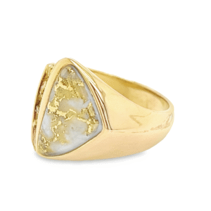 Men's Gold Nugget Gold Quartz Ring, Alaska Mint