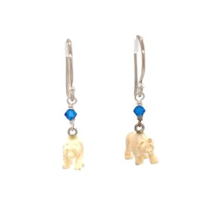 Ivory Leaf Dangle Earrings