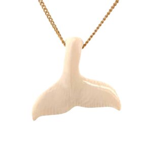 Mammoth Ivory Whale Tail Pendant