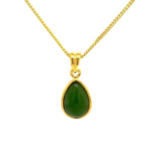 Jade Teardrop Gold Plated Pendant