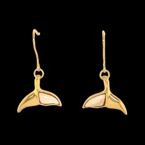 Ivory Whale Tail Gold Plated Dangle Earrings