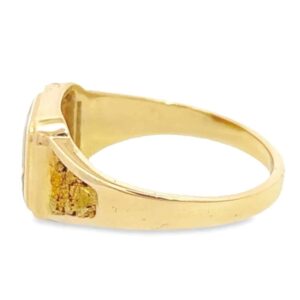 Square Gold Quartz Natural Nugget Ring, Alaska Mint