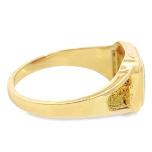 Square Gold Quartz Natural Nugget Ring, Alaska Mint