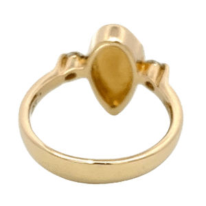 Pear shape, Gold quartz, Ring, Alaska Mint, Diamond, 579G1