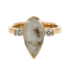 Gold Quartz, Pear Shape, Ring, Round Diamonds, Alaska Mint