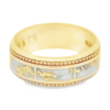 14k Gold Quartz 3 Section Inlaid Band, Alaska Mint