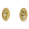 Round Diamonds & Gold Quartz Oval Earrings, Alaska Mint