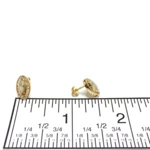Round Diamonds & Gold Quartz Oval Earrings, Alaska Mint