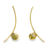 Curved Bar Gold Quartz Round Earrings, Alaska Mint